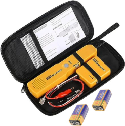 Tester continuitate cablu Detector scurt circuit - intrerupt Husa protectie si 2 baterii 9V incluse Galben 