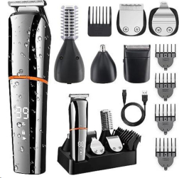 Masina de Tuns si Ras 6in1 BIRAI Multifunctionala Afisaj LED Inteligent Lame Titan 4 Piepteni Trimer Shaver USB Autonomie 99 M Reincarcabil 