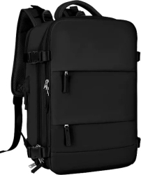 Rucsac Calatorie pentru Laptop Business pentru Avion port de incarcare USB pana la 35 L Impermeabil 42x30x20 cm Negru OBRALIX&reg