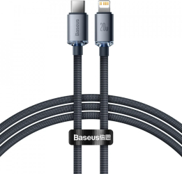Cablu Baseus Crystal Shine Fast Charge USB-C Lightning 20W 2m Negru