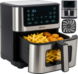 Friteuza cu aer cald Air Fryer Ruhhy 8L - Friteuza fără ulei cu 10 programe și ecran tactil LED
