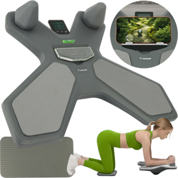 Placa de echilibru multifuncțională Trizand - panou 2 in 1 cronometru electronic și nivela incluse 41 x 52 cm