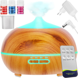 Umidificator de aer și difuzor aromaterapie Ruhhy 400ml - Cu telecomanda și 7 culori LED