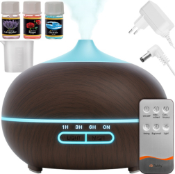 Umidificator de aer ultrasonic 4in1 Ruhhy - Difuzor aromaterapie ionizator și lampă LED