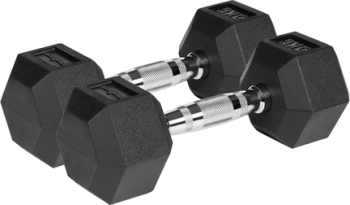 GANTERE DUMBBELL HEX FONTA CAUCIUCATĂ 2X5KG Rebel ACTIV