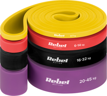 SET 4 BENZI ELASTICE LATEX POWER BAND 4-32KG REBELACTIV