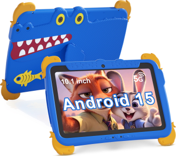 Tableta educationala copii ZYTEQ® 10.1& Android 8GB RAM 512GB 5G control parental camera duala HD WiFi Bluetooth albastra