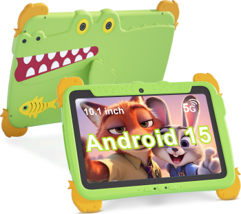 Tableta educationala copii ZYTEQ10.1 inch Android 4GB RAM 64GB 5G control parental camera duala HD WiFi Bluetooth verde