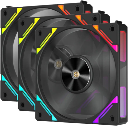 Set 3 ventilatoare 1stPlayer Combo aRGB XF7-BK 120mm Black
