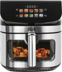 Friteuza cu aer cald iHunt BRO Air Fryer Ultra II, 9 l, 2200 W, Temporizator, Termostat reglabil 80-200 C, 10 programe (Negru/Argintiu)