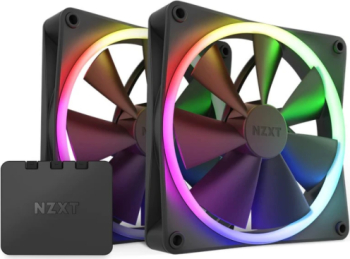 Kit Ventilator Nzxt F Series F140 RGB RGB LED 140 mm Matte Black 2 bucăți