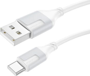 Cablu alimentare și date Borofone \u201eBX101\u201d Fast Charging Data Cable pentru smartphone USB la USB Type-C 3A 1m alb