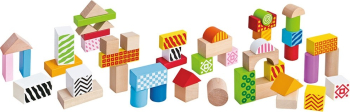 Jucărie Eichhorn Cuburi in galetusa Wooden Blocks 50 piese