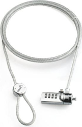 Cablu de securitate laptop Natec, lungime cablu 180 cm, material metal, gri