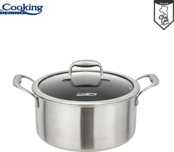 Semioala Inox+capac Sticlă In 3 Straturi 24x12 Cm, 5 L, Titanium3, Cooking By Heinner