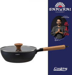 TIGAIE WOK + CAPAC 24X7.5 CM, RIKITO WATANABE, SAMURAI GOURMET, COOKING BY Heinner