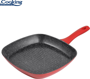 Tigaie Grill Aluminiu Forjat 28x4cm, Red Stone, Cooking By Heinner