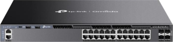 Omada 24-Port Gigabit Stackable L3 Managed Switch with 4 10GE SFP+ Slots PORT: 24× Gigabit RJ45 Ports, 4× 10G SFP+ Slots, RJ45/Type C USB Co