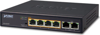 Switch PoE Planet FSD-604HP 4-Port 10/100TX 802.3af/at PoE + 2-Port 10/100TX Desktop Switch (60 Watts)