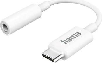 Adaptor audio Hama 201524, USB-C - Jack 3.5mm, alb
