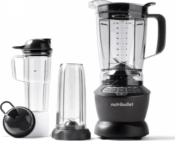 Blender Nutribullet Combo Blender NBF500DG 1200W Easy-Twist Carafa 1.8l, Cană cu mâner 700ml, Cană Colossal 900ml, 2 capace de călătorie