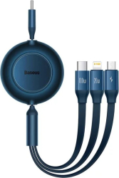 Cablu de încărcare Baseus Bright Mirror 4 cablu 3 in 1 Micro USB tip Lightning USB-C 100 W 3.5 A 1.1 m Albastru