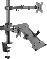 Suport monitor birou Art RAMM L-24, 13" - 32", 8 Kg + suport laptop (Negru)