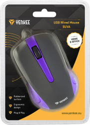 Mouse Yenkee, Optical, USB, cu cablu, Mov/Negru