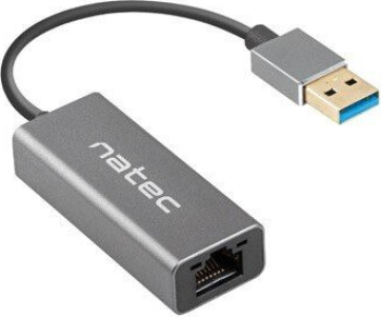 Placa de rețea cu cablu Natec USB 3.0 - RJ-45 1Gb 60 x 24 x 14 mm Gri