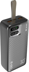 Baterie externa Tracer 30000 mAh 65 W Blaze 30 PD Quick Charge 3.0 USB Type-C Negru