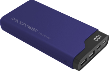 Baterie externă RealPower 15000 mAh Ultron Type-C Albastru închis