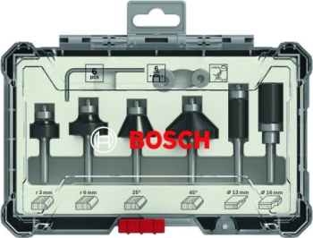 Set 6 freze de profilat canturi Bosch frezare coplanara și refecare tija 6 mm