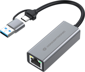 Placa de rețea Conceptronic ABBY08G Ethernet 5000 Mbit/s USB Type-A/USB Type-C gri 0 18 m