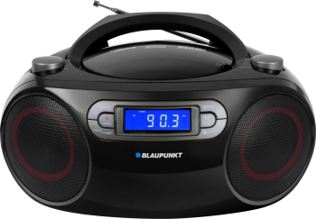 Microsistem Blaupunkt BB18BK, FM, CD, MP3, USB, AUX, 4W RMS, alarma, antena telescopica, LCD, alimentare la rețea/baterii, negru