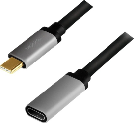 Cablu de date LogiLink USB-C male \/ USB-C female 10000 Mbit\/s 0.5 m Negru \/ Gri