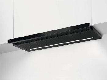 Hota telescopica incorporabila AEG GDP869PB, Panel frontal de sticlă,Control electronic, Conectivitate plita; Funcție Breeze, Perfect Illumi