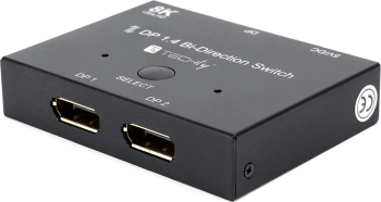 Switch DisplayPort bidirecțional 2porturi 1 intrare - 2 ieșiri 8K@30Hz DP1.4 Techly IDATA DP-2DP-8KT