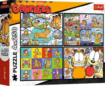 PUZZLE Trefl 4X250 LUI GARFIELD NU II PLACE ZIUA DE LUNI