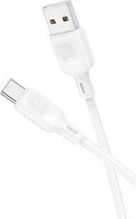 CABLU alimentare și date Borofone "BX113", Fast Charging Data Cable pt. smartphone, USB la USB Type-C 3A , 1m, alb "694199111