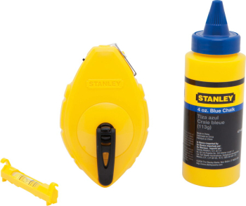 Stanley 0-47-443 Set sfoara de trasat opp din plastic abs 30m, creta albastră și nivela fir
