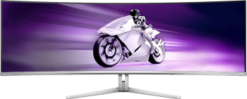 Monitor gaming curbat Philips 48.9" 144Hz OLED QD Evnia DQHD AMD FreeSync Premium Pro HDR400 Boxe alb
