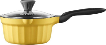 Tigaie de sos cu capac BUYDEEM CP141-MY, 1.8 l, 18 cm, Aluminiu turnat (Galben)