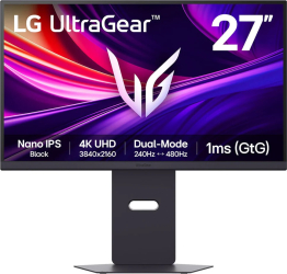 LG 27" 240Hz IPS Nano-IPS UltraGear 27G850A-B 4K UHD Dual Mode AMD FreeSync Premium Pro HDR600 pivot negru - imagine 1