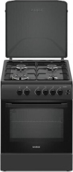 Aragaz Samus SM664BPGS, 4 arzatoare, 1 WOK, Grill (Antracit)