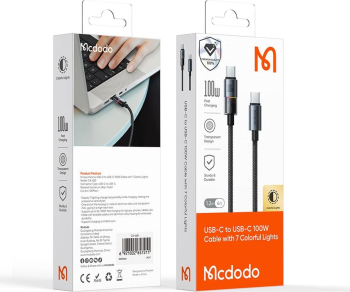 Cablu, USB-C to USB-C, 100W, 5A, 1.2m - Mcdodo (CA-8200) - Black