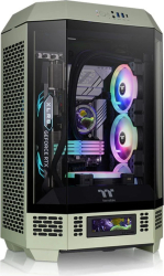 Carcasa PC Thermaltake, Mid Tower ATX, Tempered Glass, Verde, USB-C 3.2 Gen 2