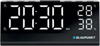 Radio cu ceas Blaupunkt CR10ALU, FM, Termometru, negru-argintiu