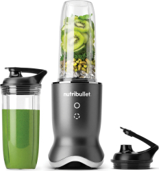 Blender Nutribullet Ultra NB1206DGCC, 0C22300099, 1200 W, 1 viteza și funcție Pulse, cupa 0.7l, cupa 0.9l, 4 accesorii, gri închis/ argintiu