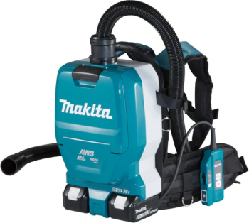 Aspirator tip rucsac Makita DVC265ZXU, 2x18 V, 11 kPa putere absorbție, 2.0 m³/h debit aer, fitru Hepa, fără acumulator Li-Ion LXT 18V