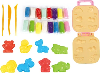 Set Plastilină Colorată pentru Joacă Creativa Copii cu Forme de Animale și Fructe